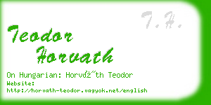 teodor horvath business card